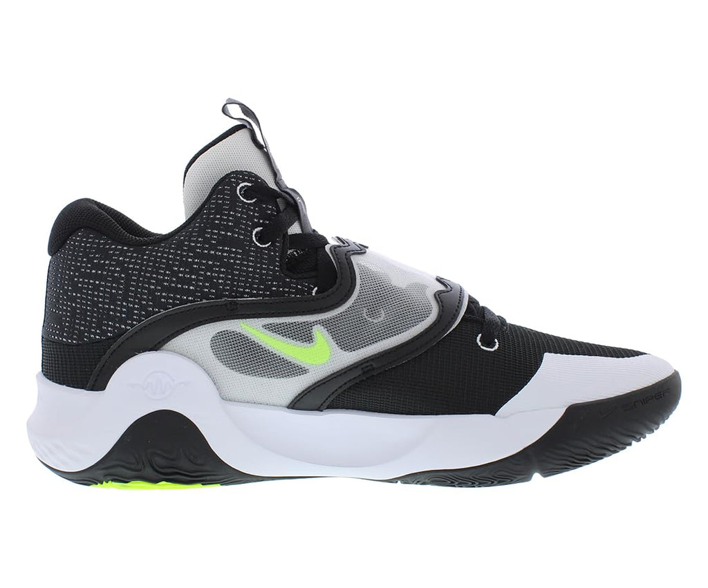 NIKE Men's Basketball Shoes, Black White Black White Volt, 11.5