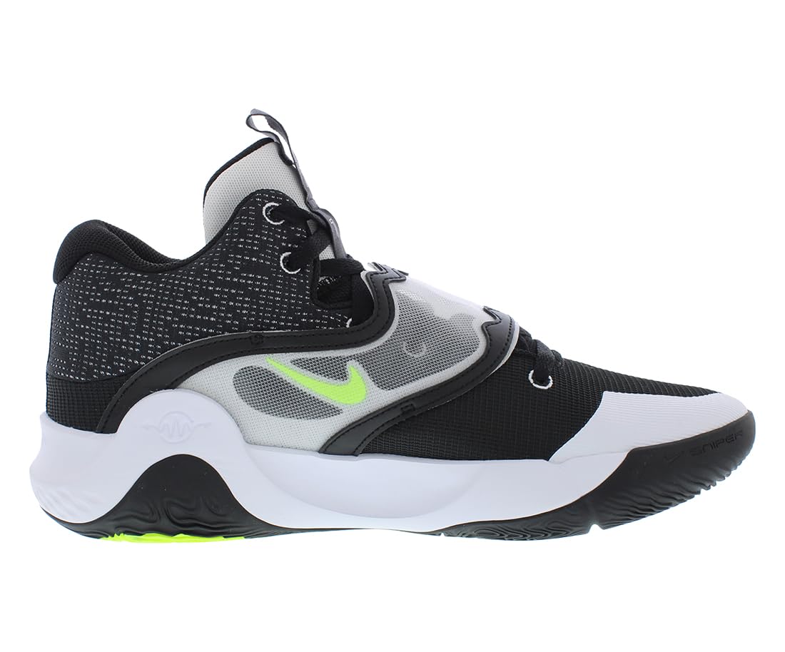 NIKE Men's Basketball Shoes, Black White Black White Volt, 11.5