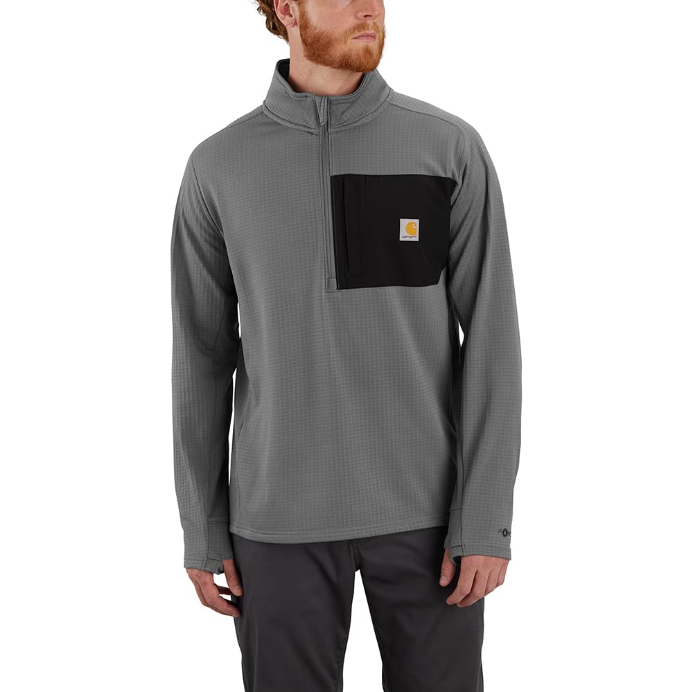 Carhartt Men's 106423 Force® Relaxed Fit Mock Neck Half-Zip T-Shirt