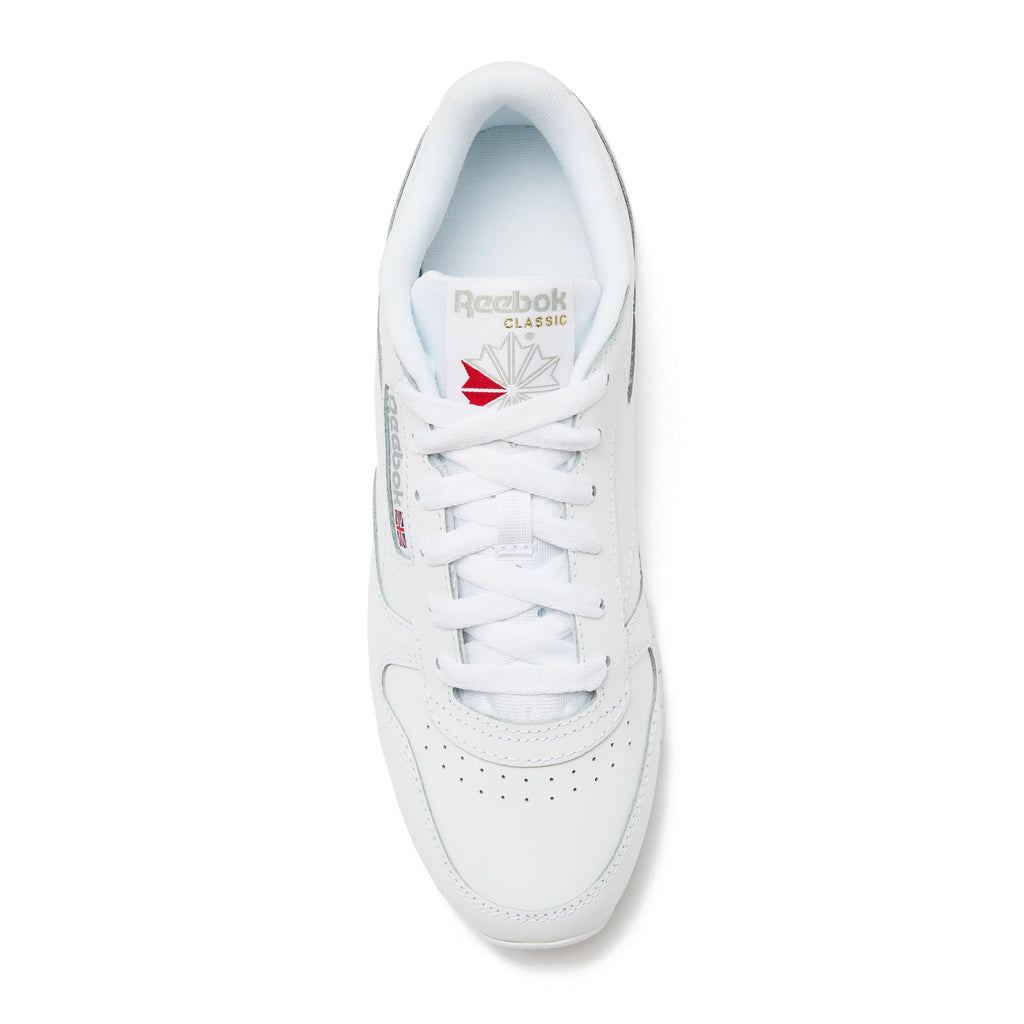 Reebok Classic Leather Sneakers for Men, Footwear White/Footwear White/Pure Grey3, 18.5