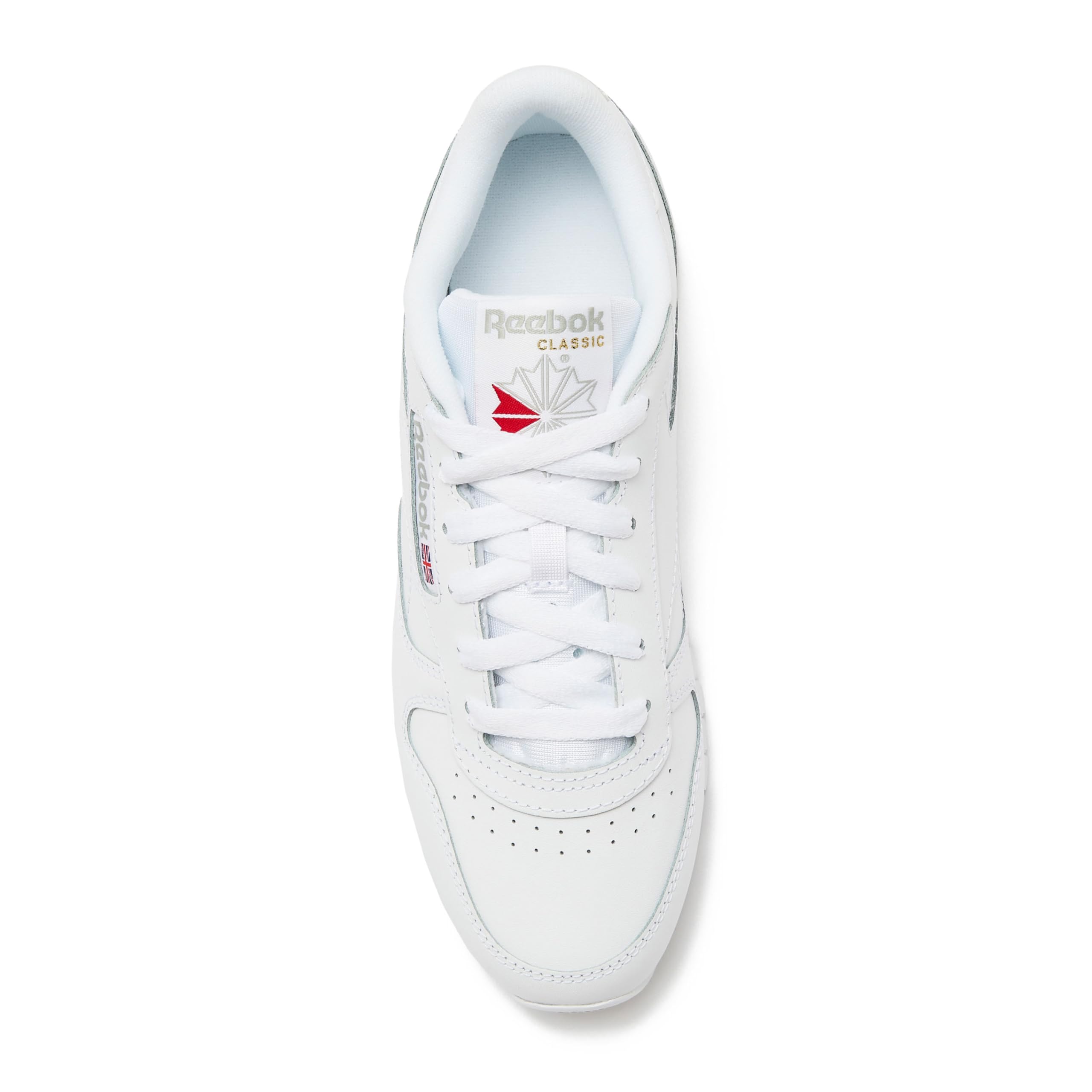 Reebok Classic Leather Sneakers for Men, Footwear White/Footwear White/Pure Grey3, 18.5