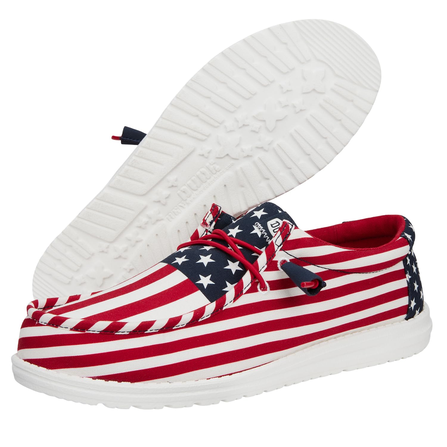 HEYDUDE Wally Patriotic, Mens Shoes, Slip-on Loafers, Comfortable & Light-Weight