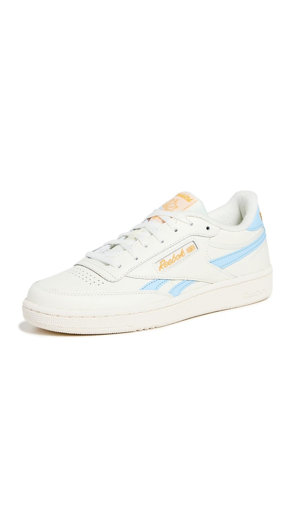 Reebok Women's Club C Revenge Sneaker, Chalk/Chalk/Soft Blue, Size 8.5