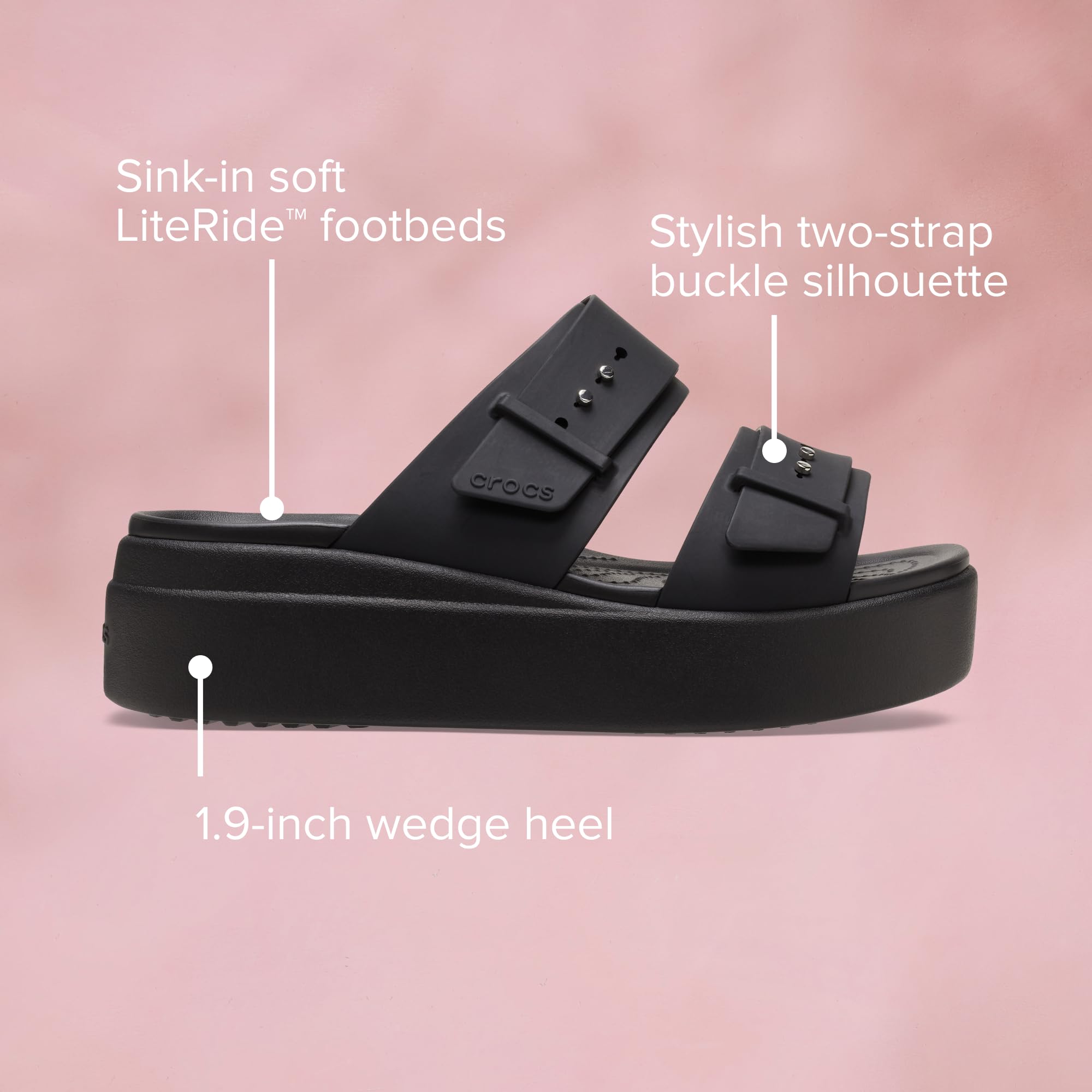 Crocs Women's Brooklyn Buckle Low Wedges