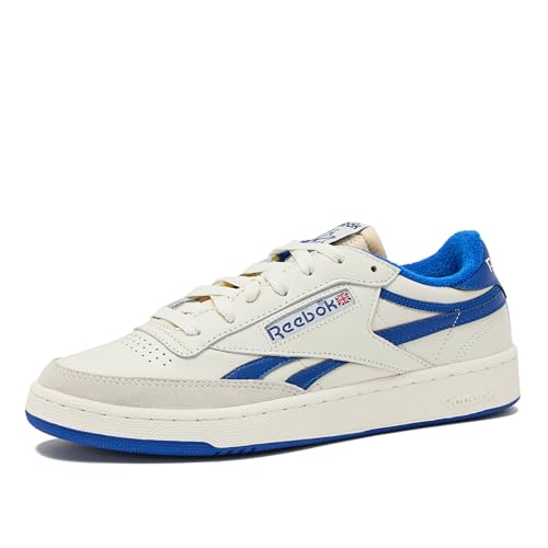 Reebok Club C Revenge Vintage Sneakers for Men - Casual Tennis Mens Shoes, Chalk/Collegiate Royal/Excellent Red, 12