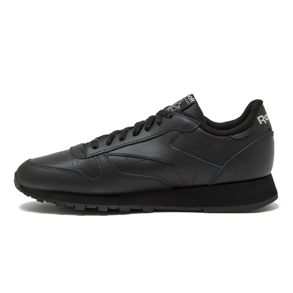 Reebok Classic Leather Sneakers for Men - Black or White Tennis Mens Shoes, Core Black/Core Black/Pure Grey5, 11