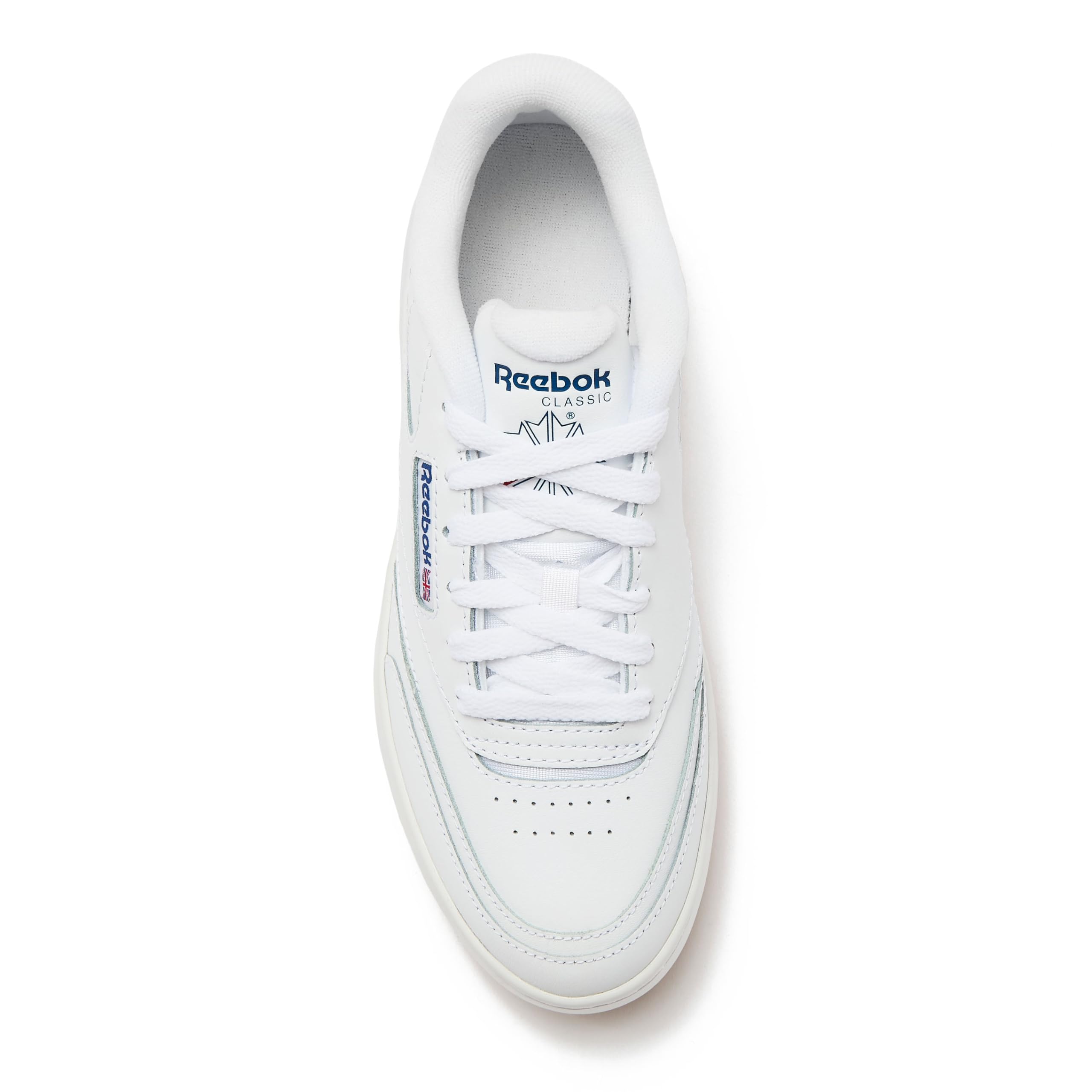 Reebok Club C Extra Platform Sneakers for Women, White Casual Tennis Women's Fashion Sneakers, Womens Shoes Size 5 to 11, FTWR White/FTWR White/Vector Blue, 9.5 Medium