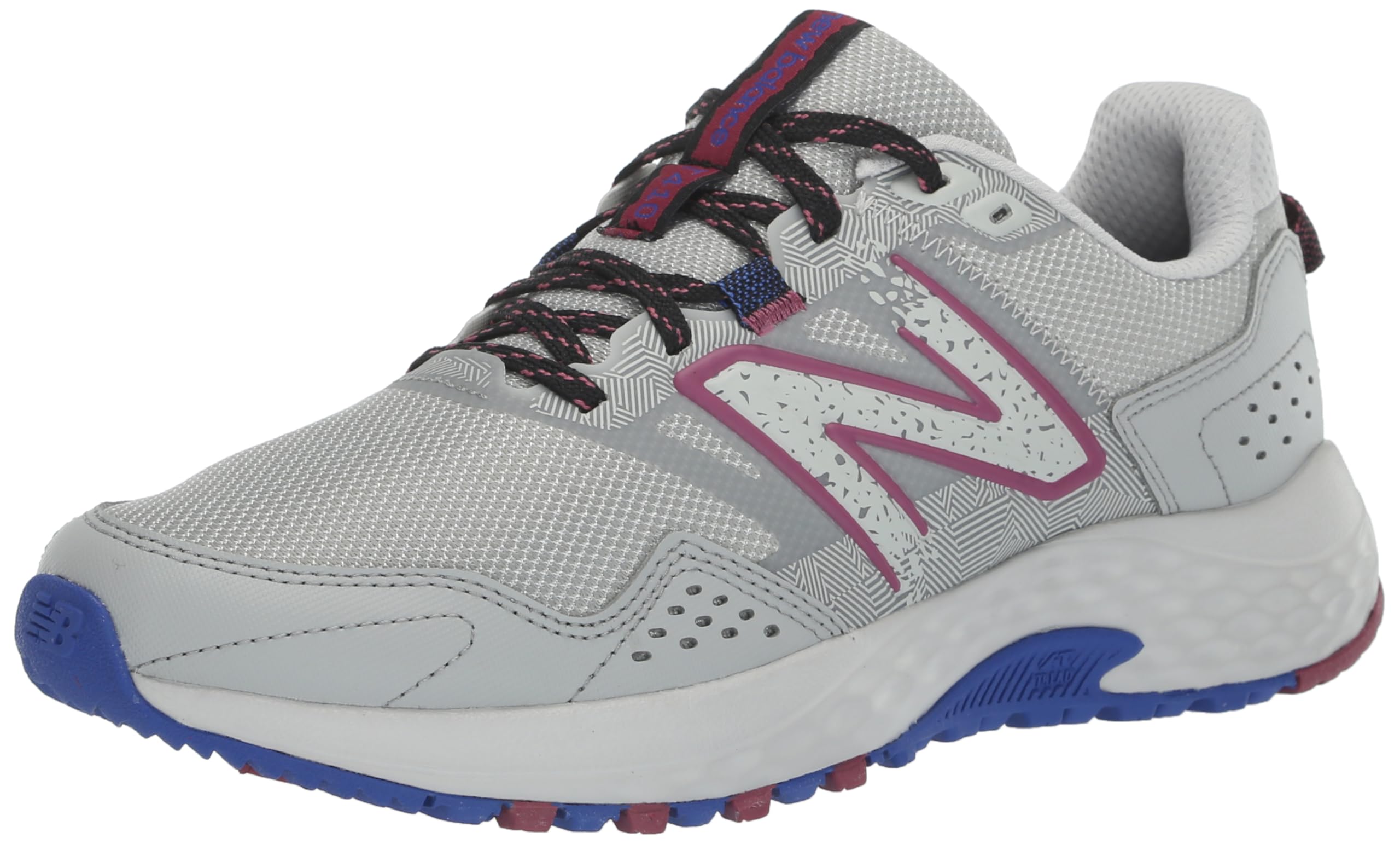 New Balance Women's 410 V8 Trail Running Shoe, Grey Matter/Marine Blue/Scorpio, 6