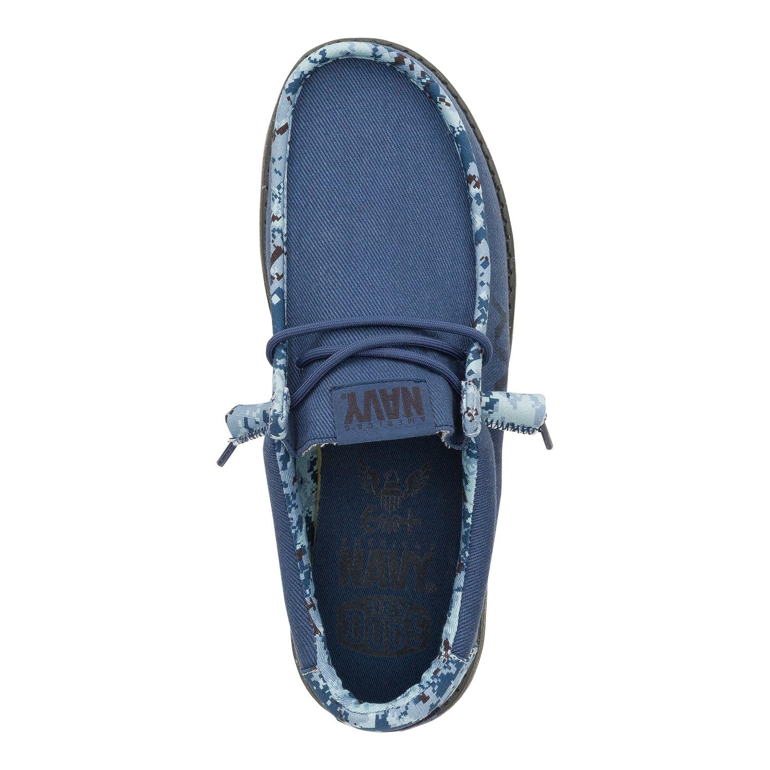 Hey Dude Wally US Army/Navy, Men’s Shoes, Men's Slip-on Loafers, Comfortable & Light-Weight