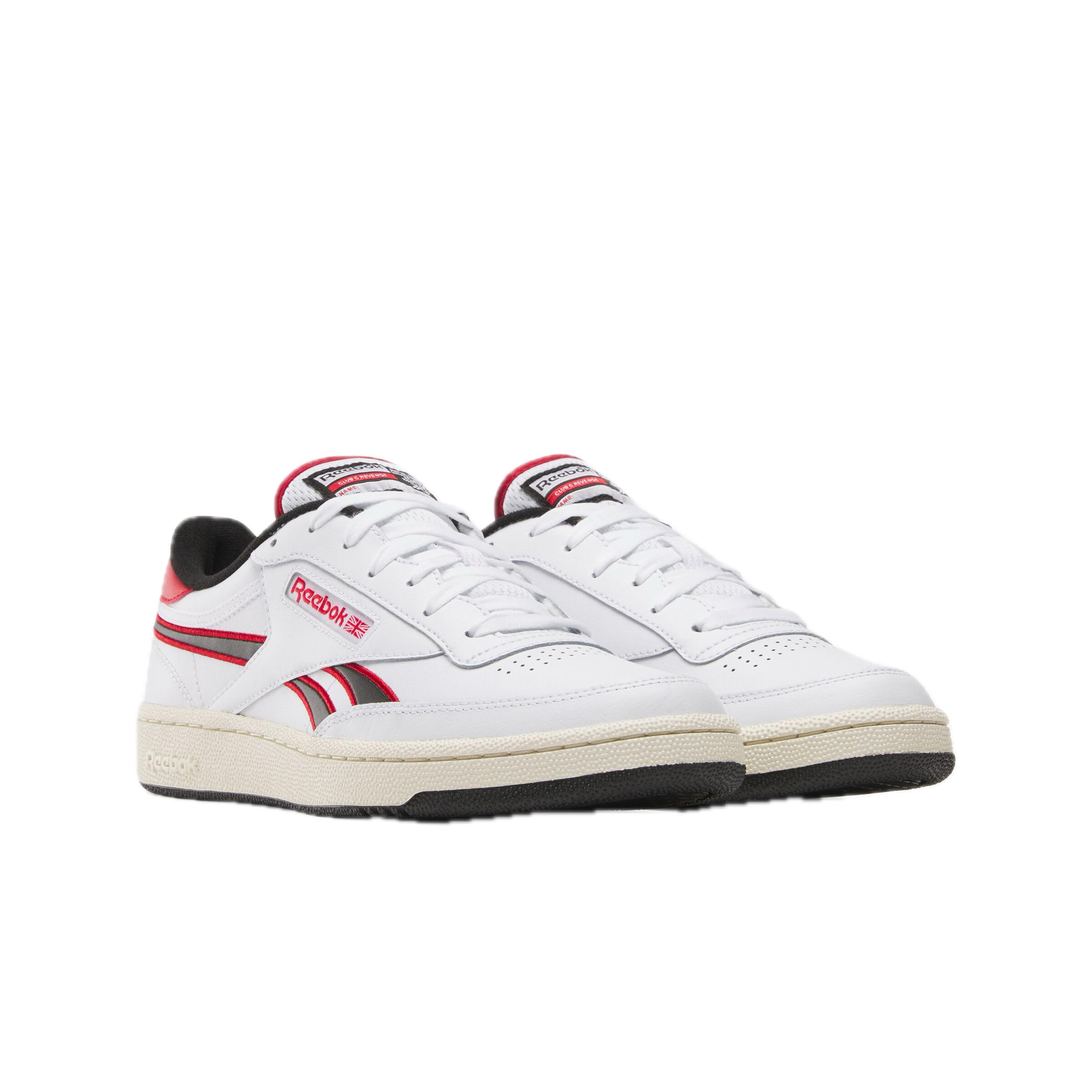 Reebok Unisex Club C Revenge Sneaker, White/Vector Red/Black, 11.5 Women/10 Men