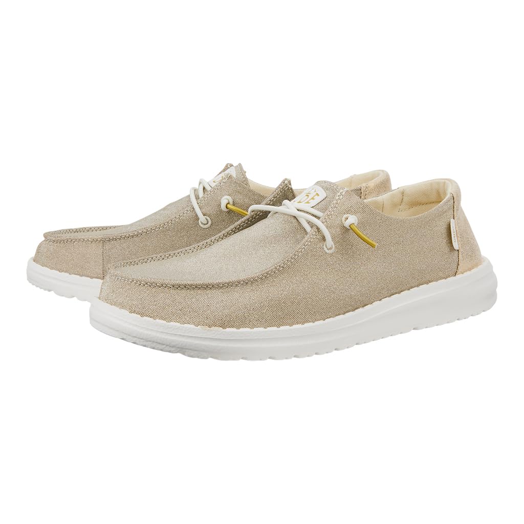 HEYDUDE Women’s Wendy Metallic Sparkle Slip-On Shoes | Stylish Fashion Loafers for Women | Lightweight & Comfortable