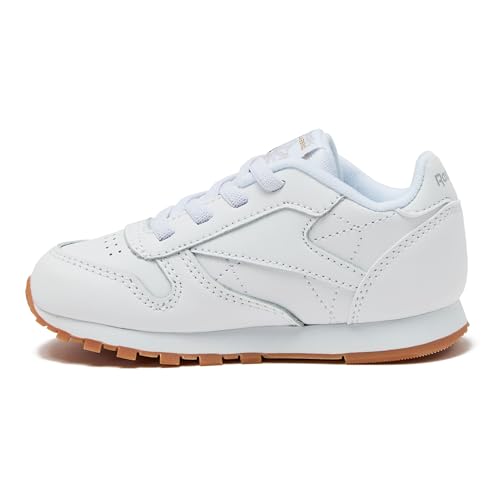 Reebok Classic Leather Girls & Boys Shoes for Kids, Toddler, Little Kid or Big Kid Sneakers, White/Gum, 6 Toddler