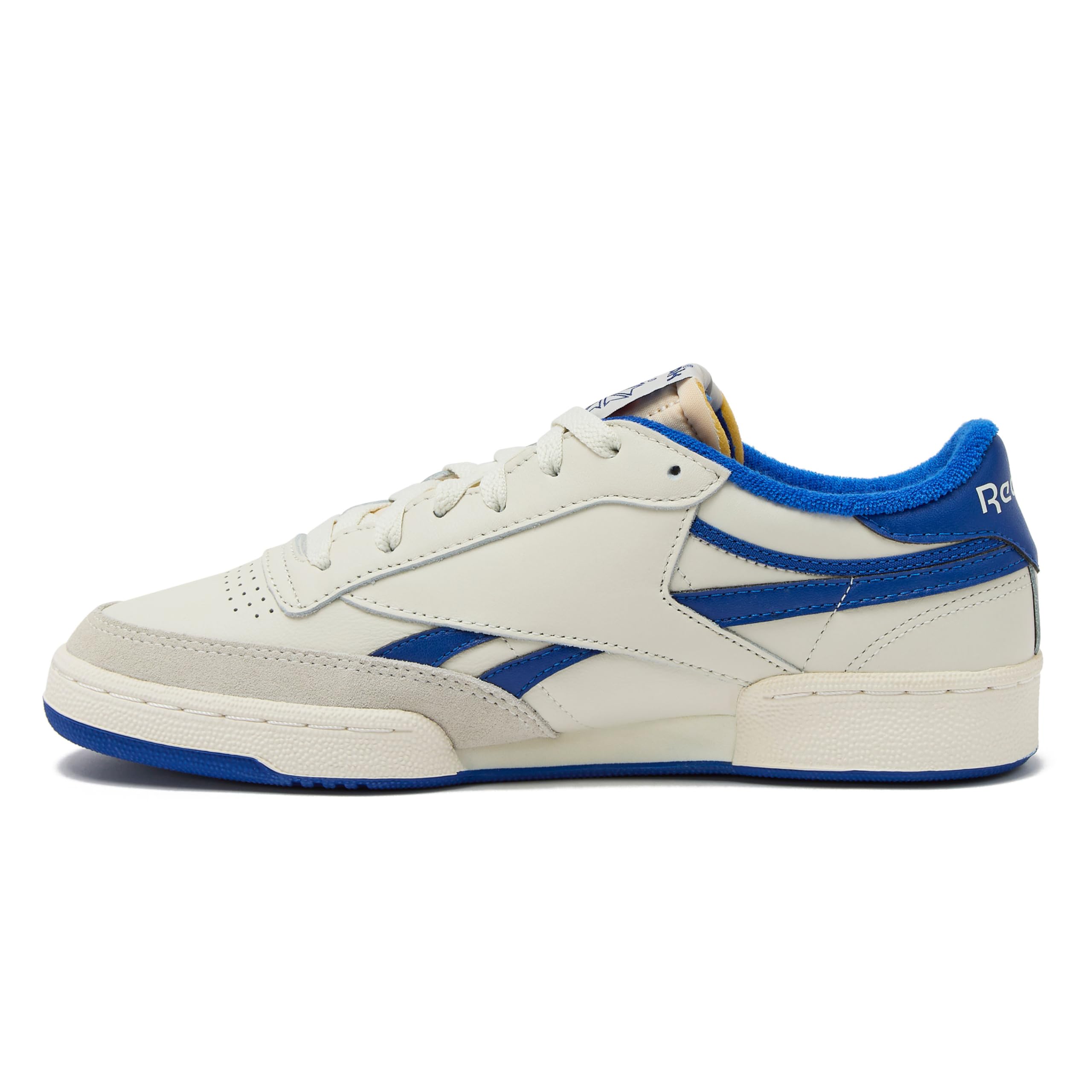Reebok Club C Revenge Vintage Sneakers for Men - Casual Tennis Mens Shoes, Chalk/Collegiate Royal/Excellent Red, 11