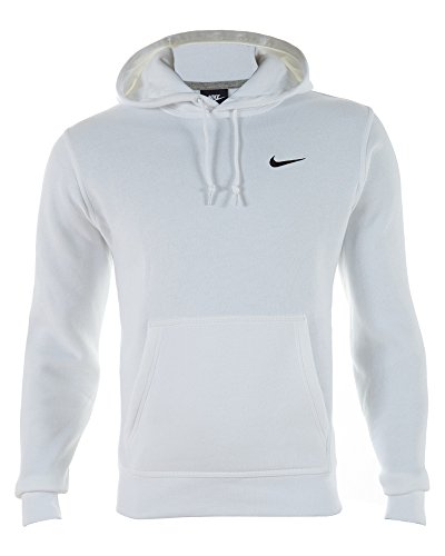 Nike Club Fleece Pullover Hoodie White,Small