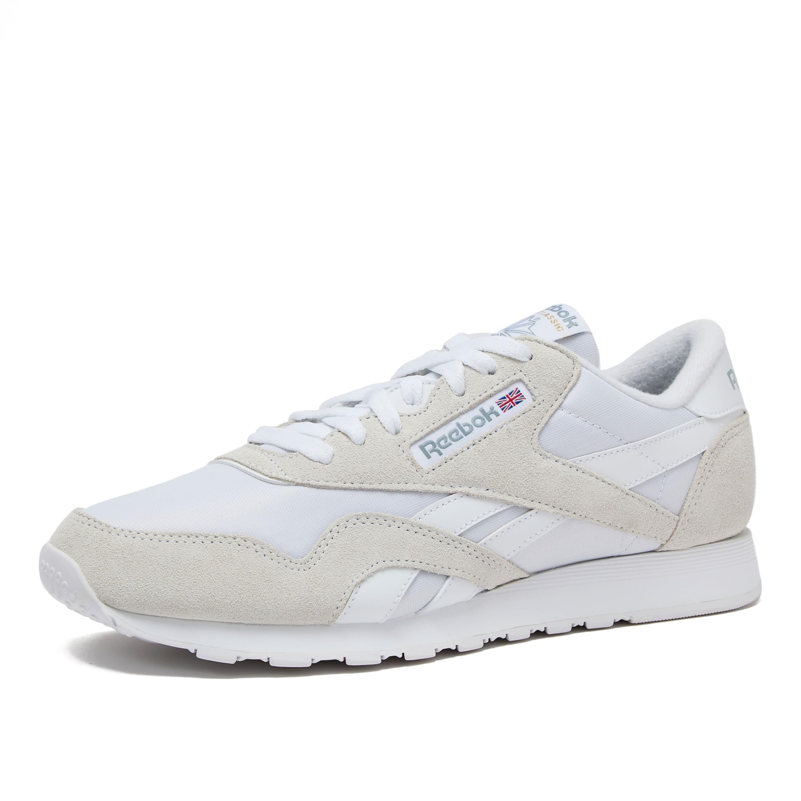 Reebok Classic Nylon Mens Sneakers Tennis Shoes, White/White/White, 7