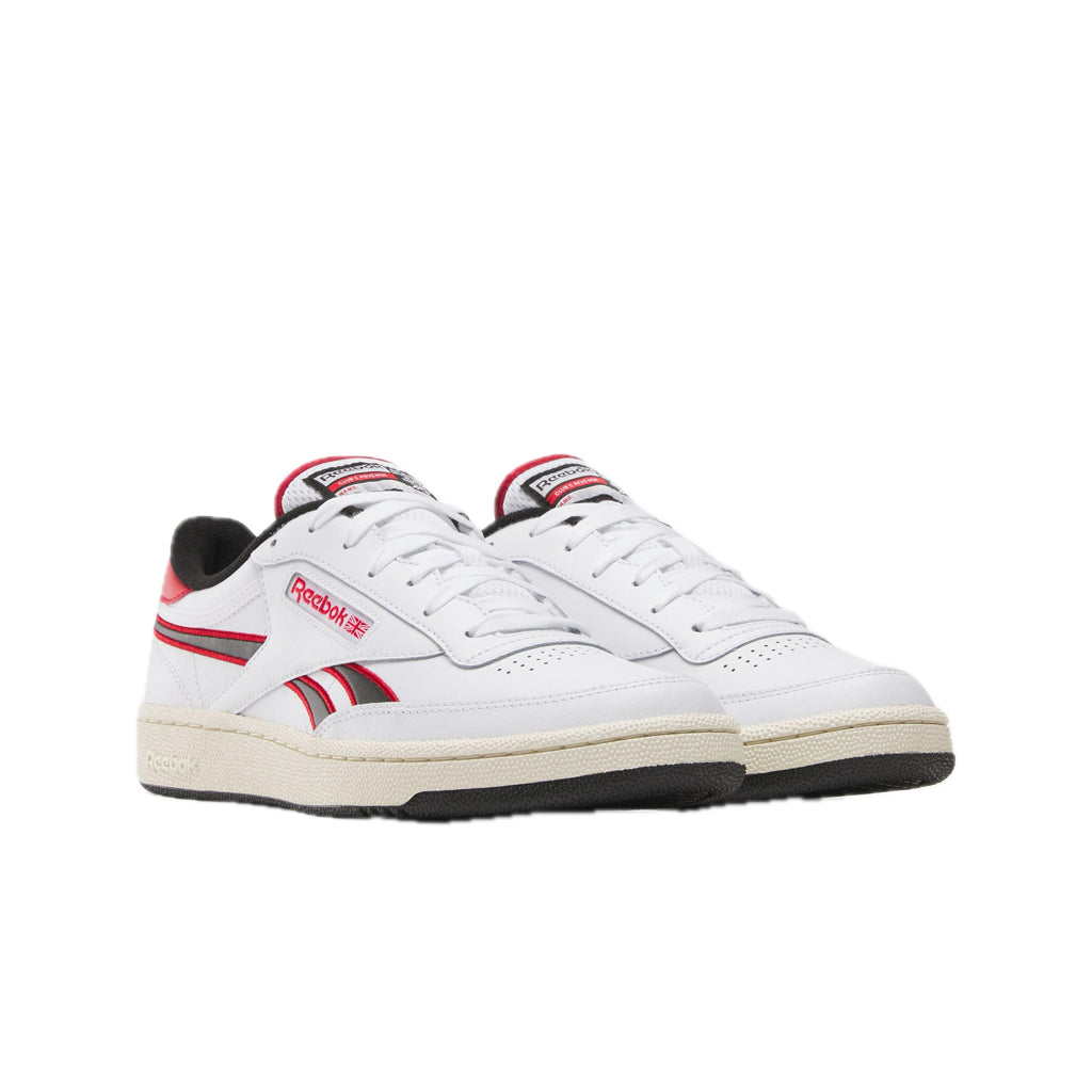 Reebok Unisex Club C Revenge Sneaker, White/Vector Red/Black, 8 Women/6.5 Men