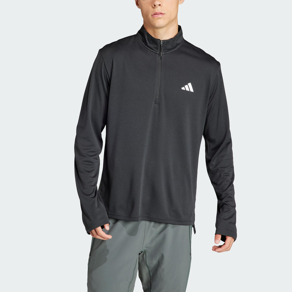 adidas Men's Train Essentials Quarter-Zip Long Sleeve T-Shirt