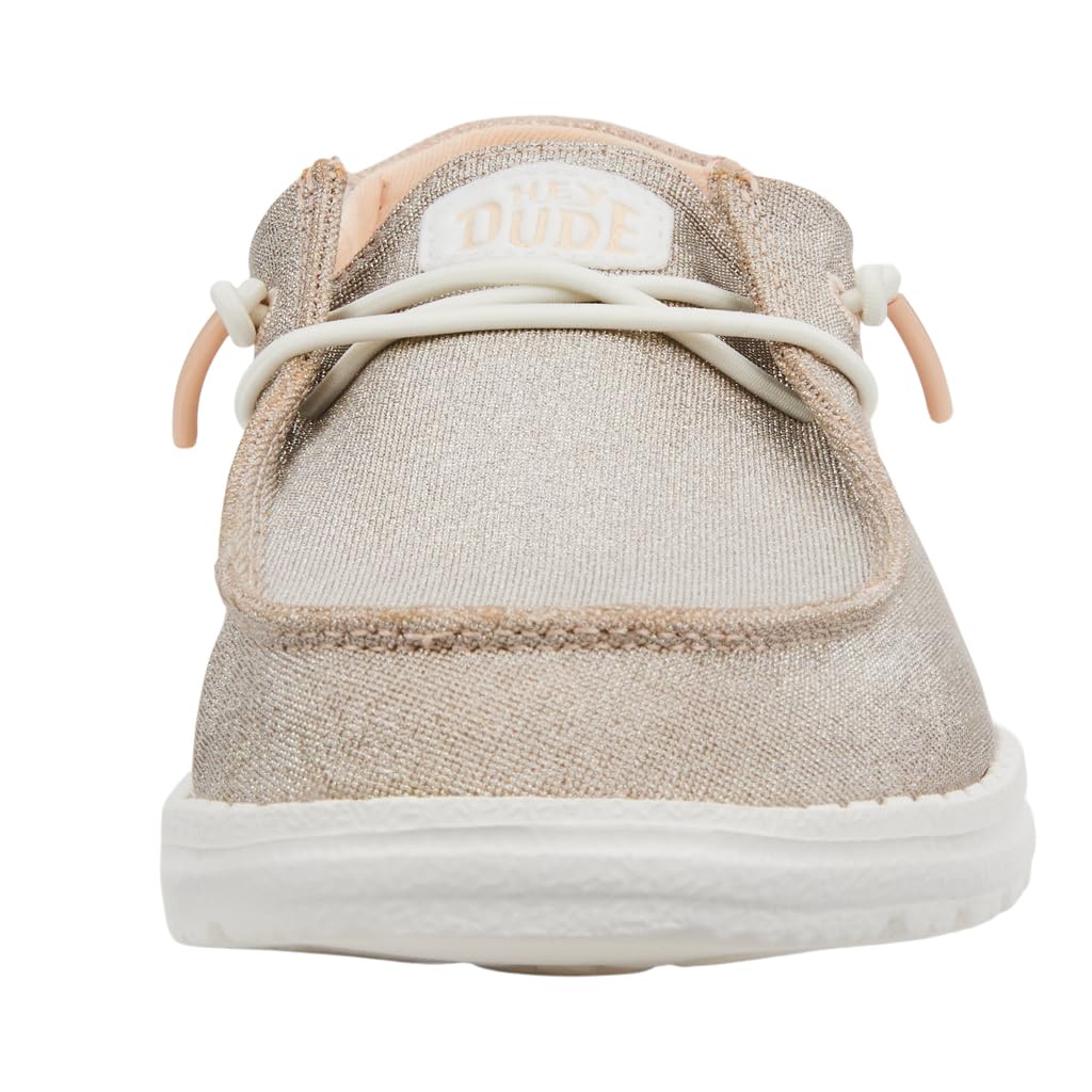 HEYDUDE Women’s Wendy Metallic Sparkle Slip-On Shoes | Stylish Fashion Loafers for Women | Lightweight & Comfortable