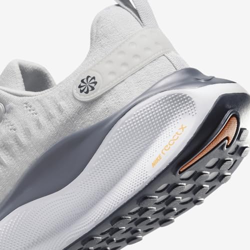 Nike InfinityRN 4 Men's Road Running Shoes (DR2665-010, Platinum Tint/Thunder Blue/Summit White/Total Orange) Size 14