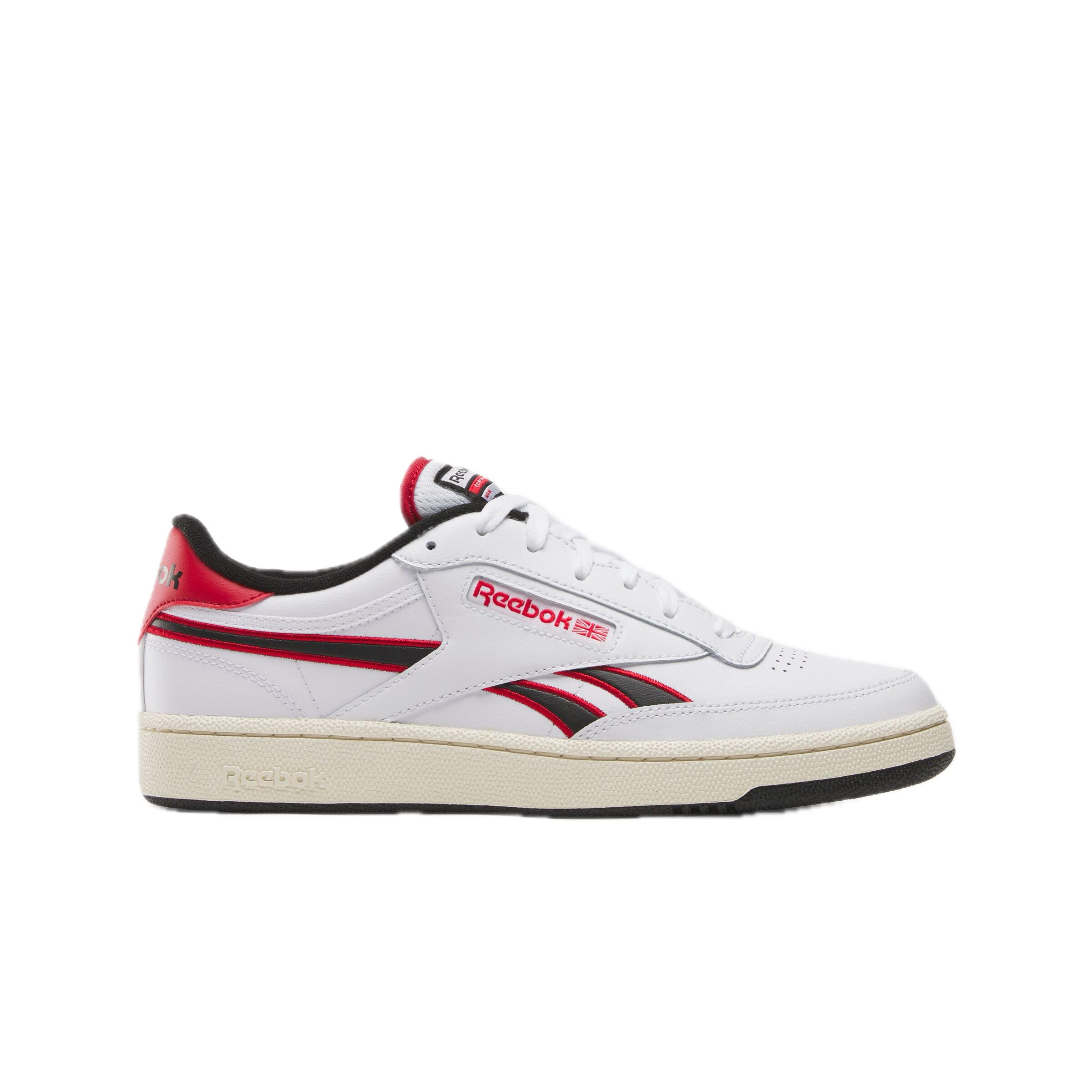 Reebok Unisex Club C Revenge Sneaker, White/Vector Red/Black, 11.5 Women/10 Men