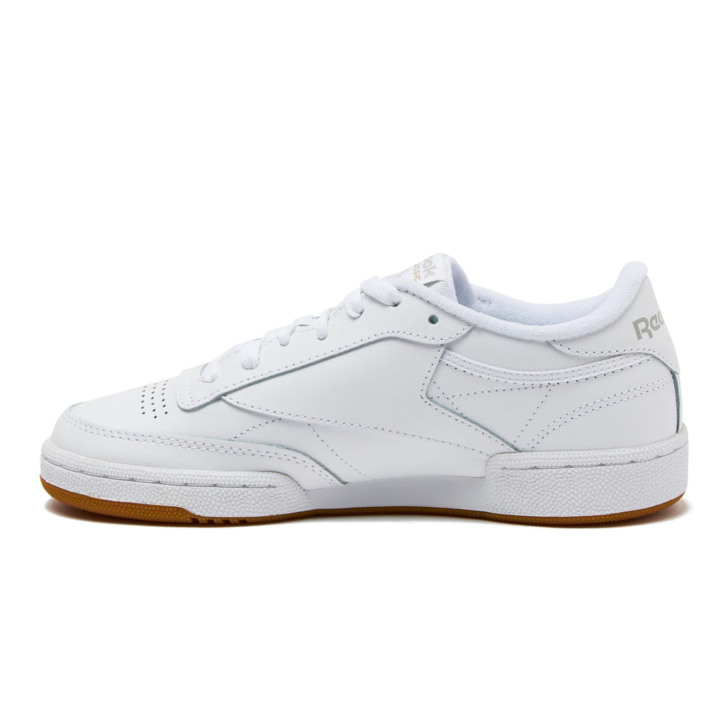 Reebok Club C 85 Tennis Shoes for Women - White Womens Sneakers, White/Light Grey/Gum, 10
