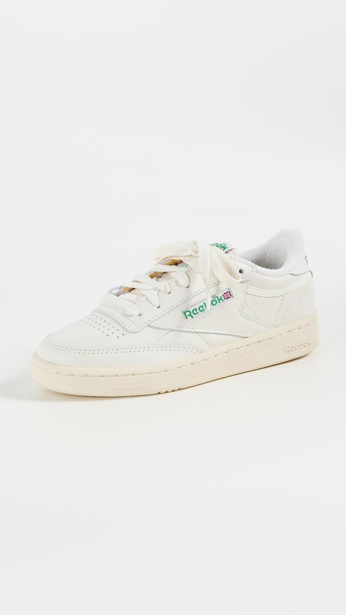 Reebok Club C Vintage Tennis Sneakers for Men, Casual White Mens Shoes, Size 7 to 15, Top-Chalk/Paperwhite/Glen Green, 4