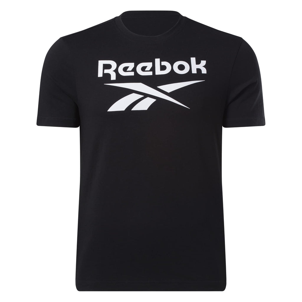 Reebok Men's Identity Big Stacked Logo Tee, Black, M