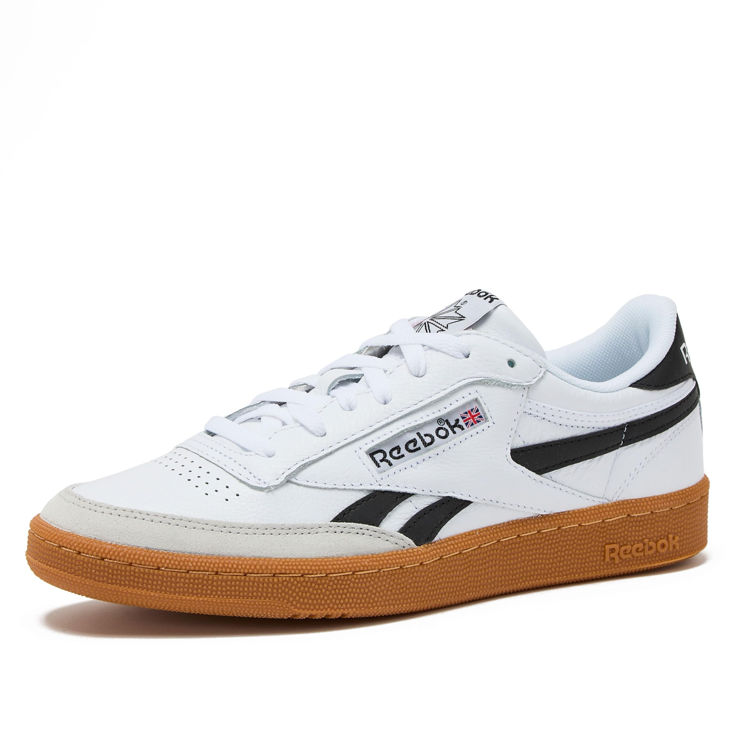 Reebok Club C Revenge Vintage Sneakers for Men - Casual Tennis Mens Shoes, White/Black/Gum, 7