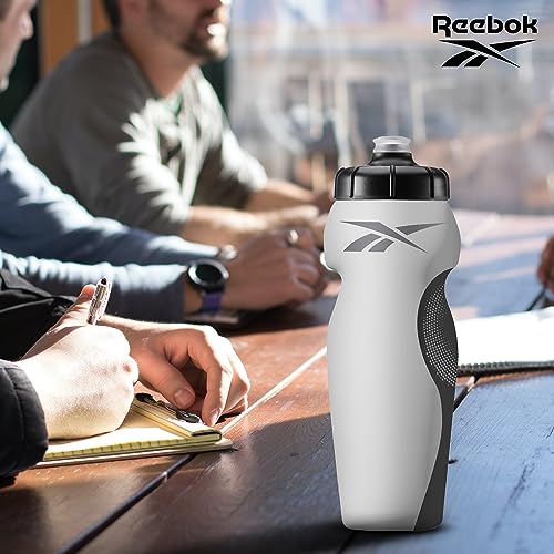 Reebok Athletic Squeeze Water Bottles - Water Bottle 24 oz - Sports Water Bottle - Reusable Water Bottle For Gym, Running, Hiking etc, BPA Free