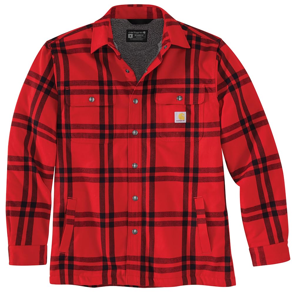 Carhartt Men's 106354 Relaxed Fit Flannel Sherpa-Lined Shirt Jac