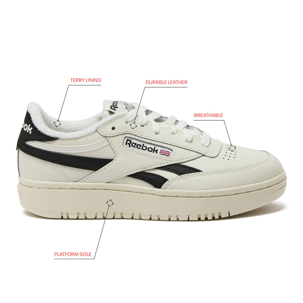 Reebok Womens Club C Double Revenge Platform Tennis Shoes for Women, Fashion Womens Sneakers