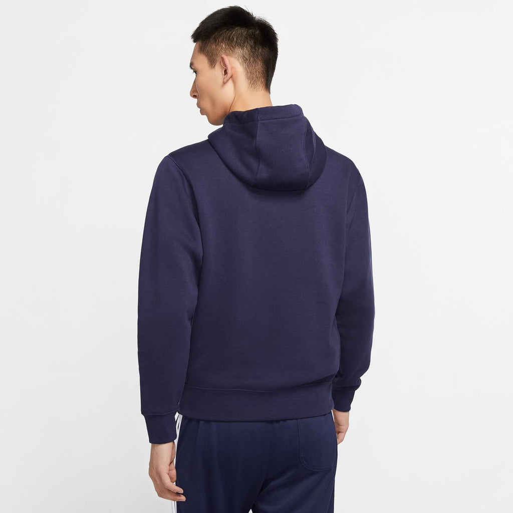 Nike Men's Sportswear Club Fleece Full Zip Hoodie, Fleece Zip-Up Hoodie Men, Midnight Navy/Midnight Navy/White, S