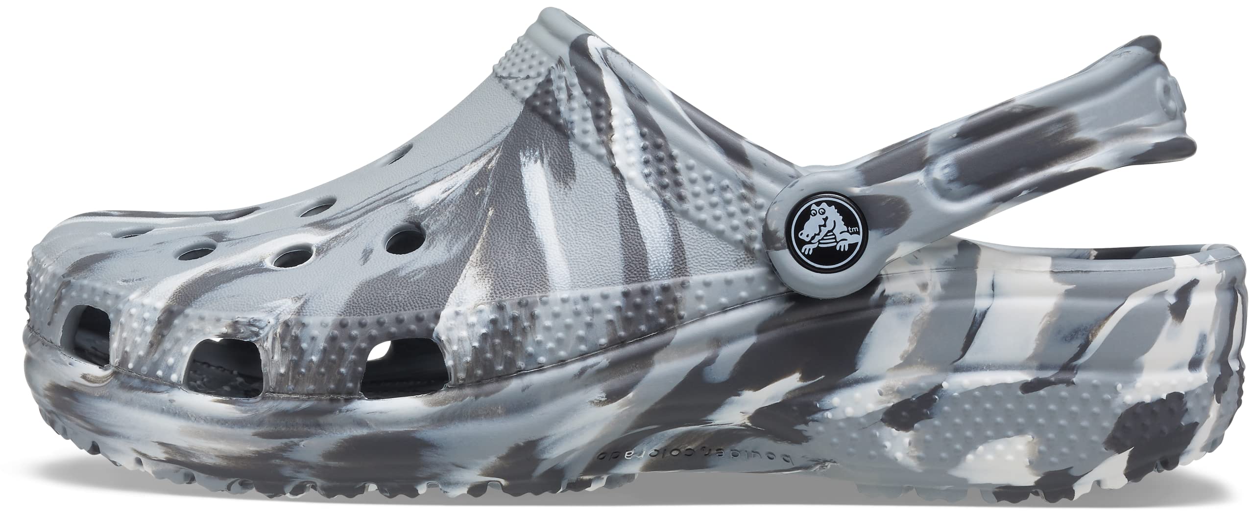 Crocs Classic Marbled Tie-Dye Clog Light Grey/Multi Men's 12, Women's 14 Medium