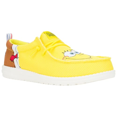 HEYDUDE X Spongebob, Men's Slip-on Loafers, Comfortable & Light-Weight