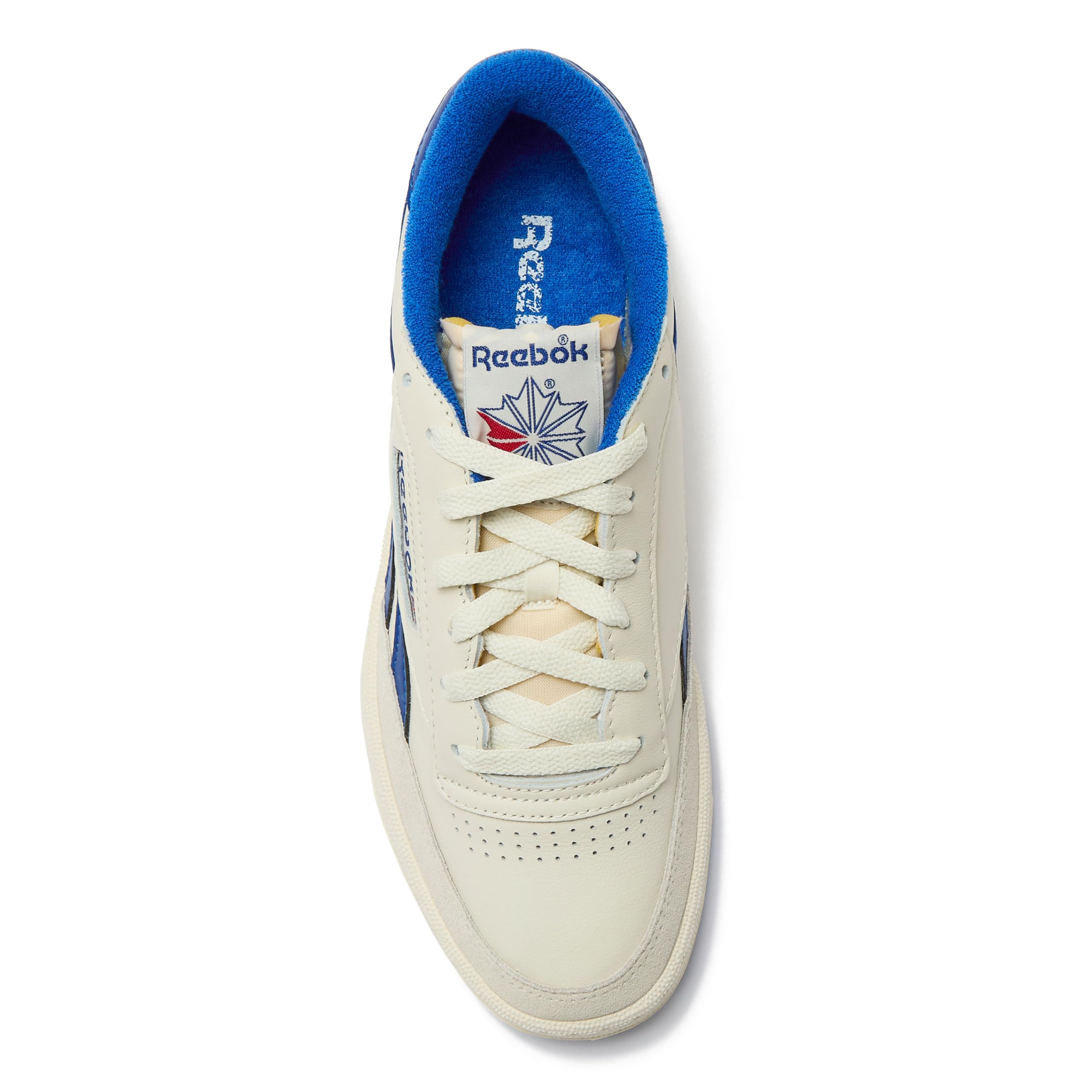 Reebok Club C Revenge Vintage Sneakers for Men - Casual Tennis Mens Shoes, Chalk/Collegiate Royal/Excellent Red, 11