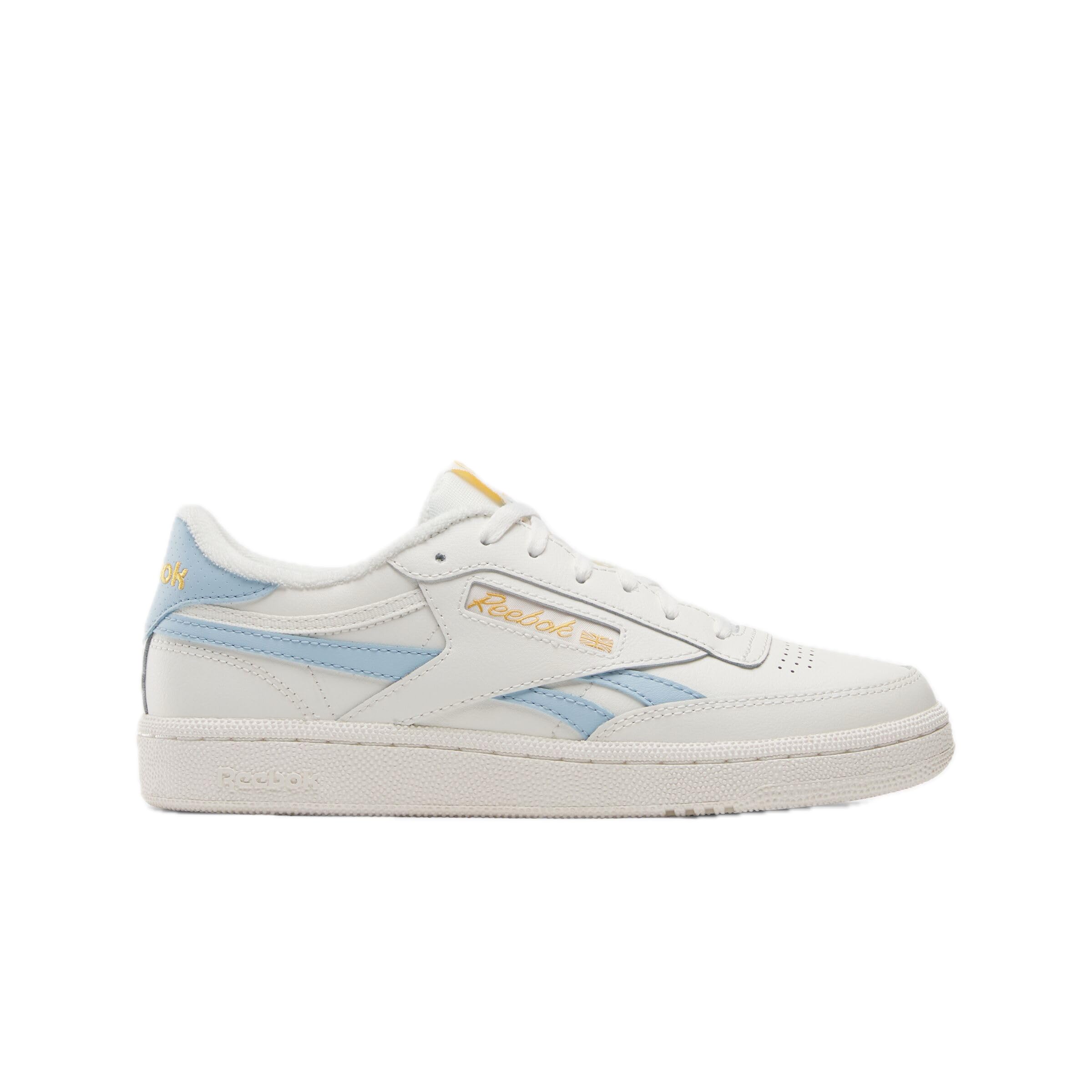 Reebok Women's Club C Revenge Sneaker, Chalk/Chalk/Soft Blue, Size 9