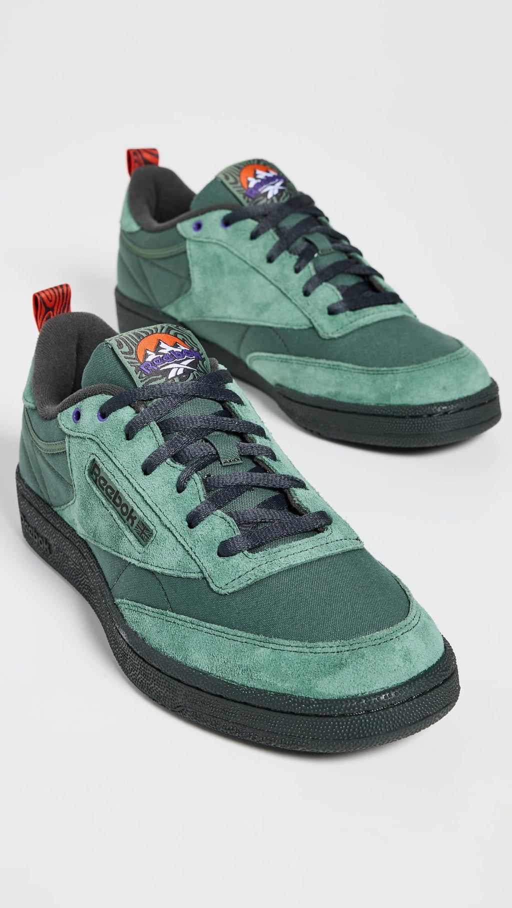 Reebok Men's Club C 85 Sneaker,Escape Green/Grey 6/Pump Orange,13.5 Women/12 Men