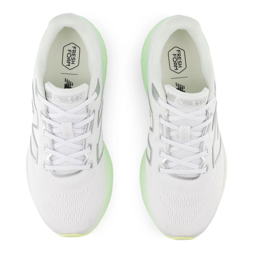 New Balance Women's Fresh Foam 680 V8 Running Shoe, White/Reflection/Melon Water, 8 M