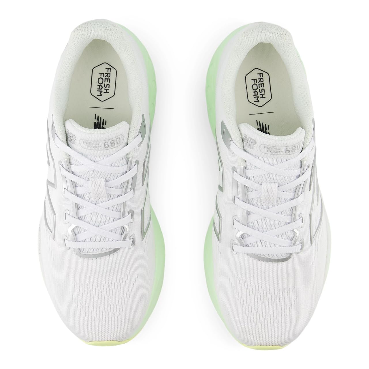 New Balance Women's Fresh Foam 680 V8 Running Shoe, White/Reflection/Melon Water, 8 M