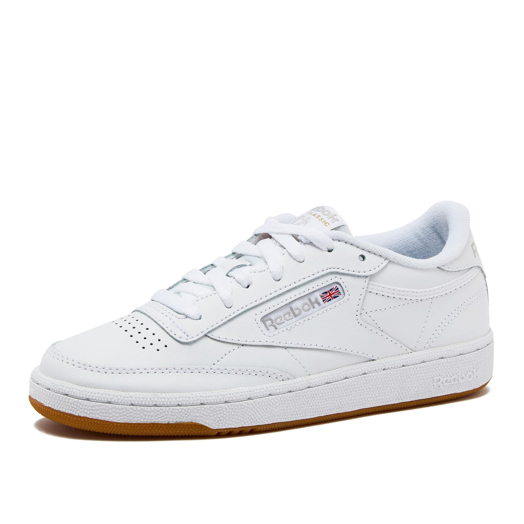 Reebok Club C 85 Tennis Shoes for Women - White Womens Sneakers, White/Light Grey/Gum, 10