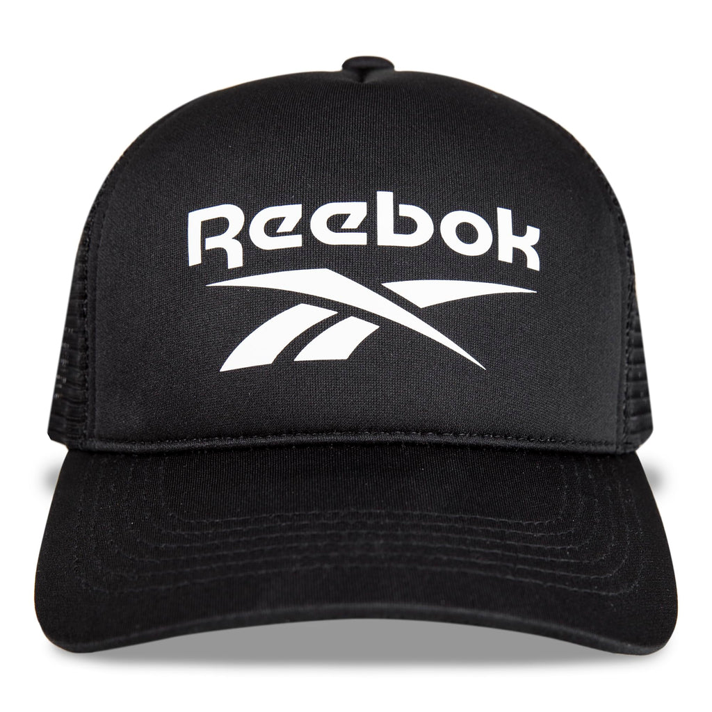 Reebok Aero Trucker Hat | Snapback | Adjustable | Mesh Back | Retro | Baseball | Streetwear | Urban | Lifestyle - White
