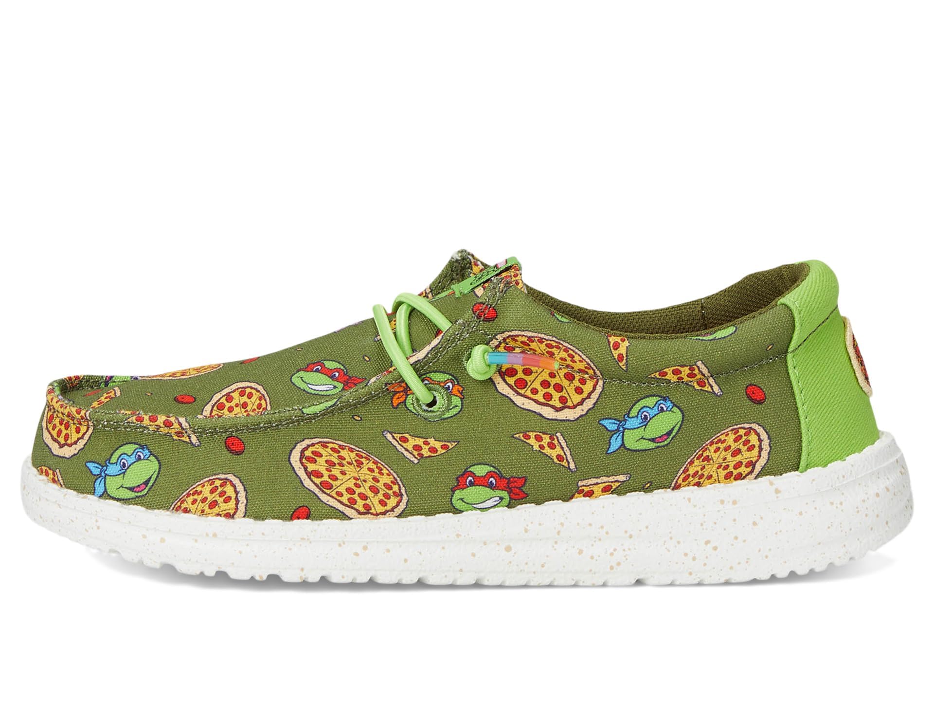HEYDUDE Boy's Wally Teenage Mutant Ninja Turtle Pizza (Little Big Kid) Loafer