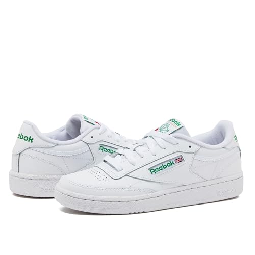 Reebok Club C 85 Tennis Shoes for Women - White Womens Sneakers, Footwear White/Footwear White/Gold Metallic, 6