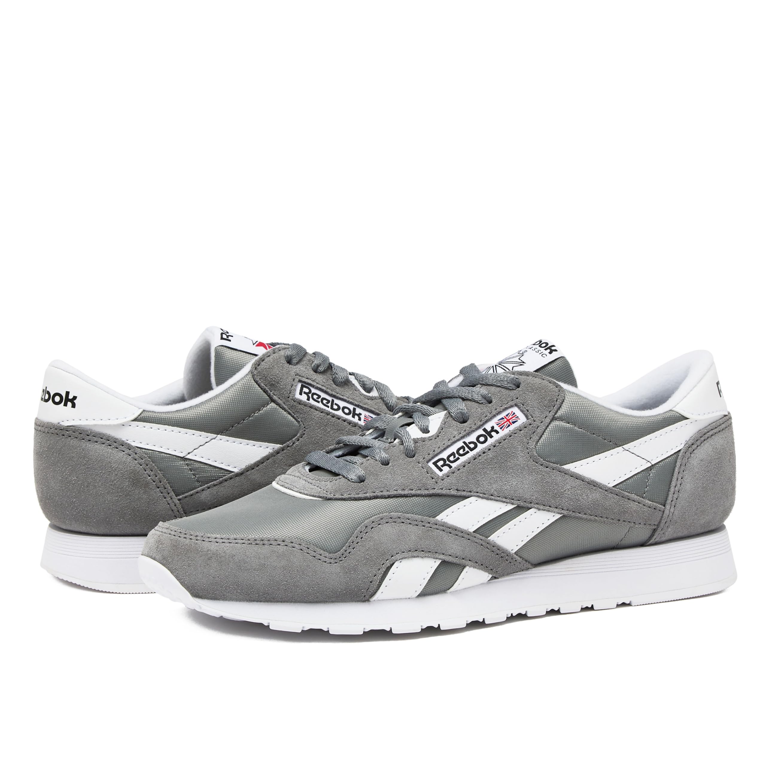 Reebok Classic Nylon Mens Sneakers Tennis Shoes, Pure Grey5/Footwear White/Footwear White, 11