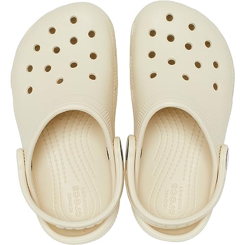 Crocs Kids Classic Clog (Toddler) - Clogs for Kids - Synthetic Upper - Ventilation Holes - Round Toe Bone 7 Toddler M