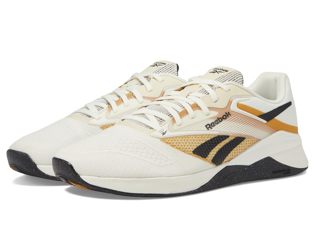 Reebok Unisex Nano X4 Training Shoes, Chalk/Black/Retro Gold, Men Size's 12/ Women's Size 13.5