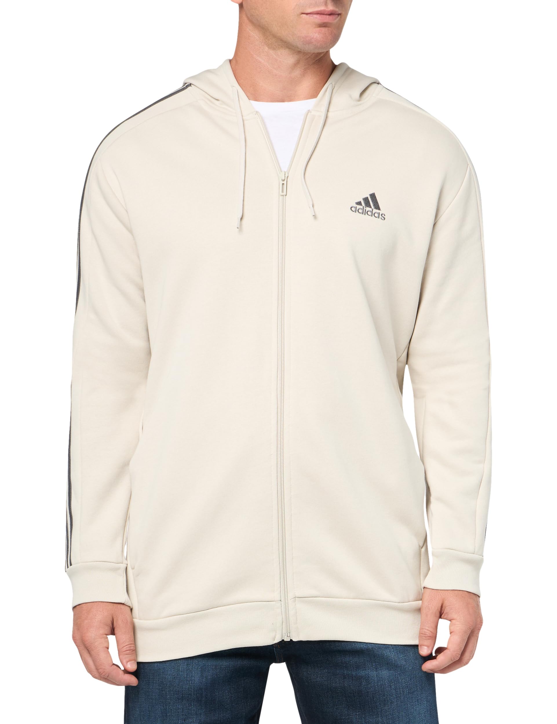 adidas mens Essentials 3-stripes Fleece Full Zip Hoodie