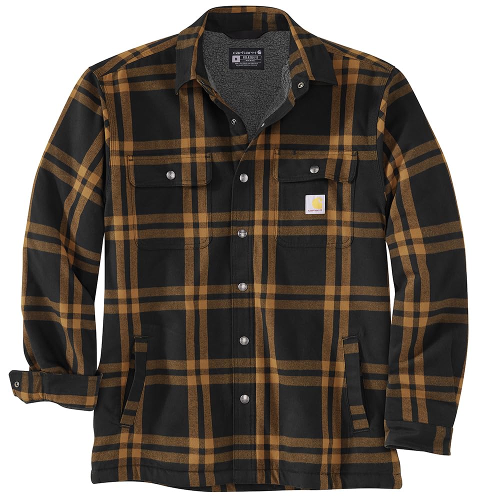 Carhartt Men's 106354 Relaxed Fit Flannel Sherpa-Lined Shirt Jac