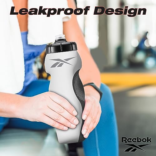 Reebok Athletic Squeeze Water Bottles - Water Bottle 24 oz - Sports Water Bottle - Reusable Water Bottle For Gym, Running, Hiking etc, BPA Free