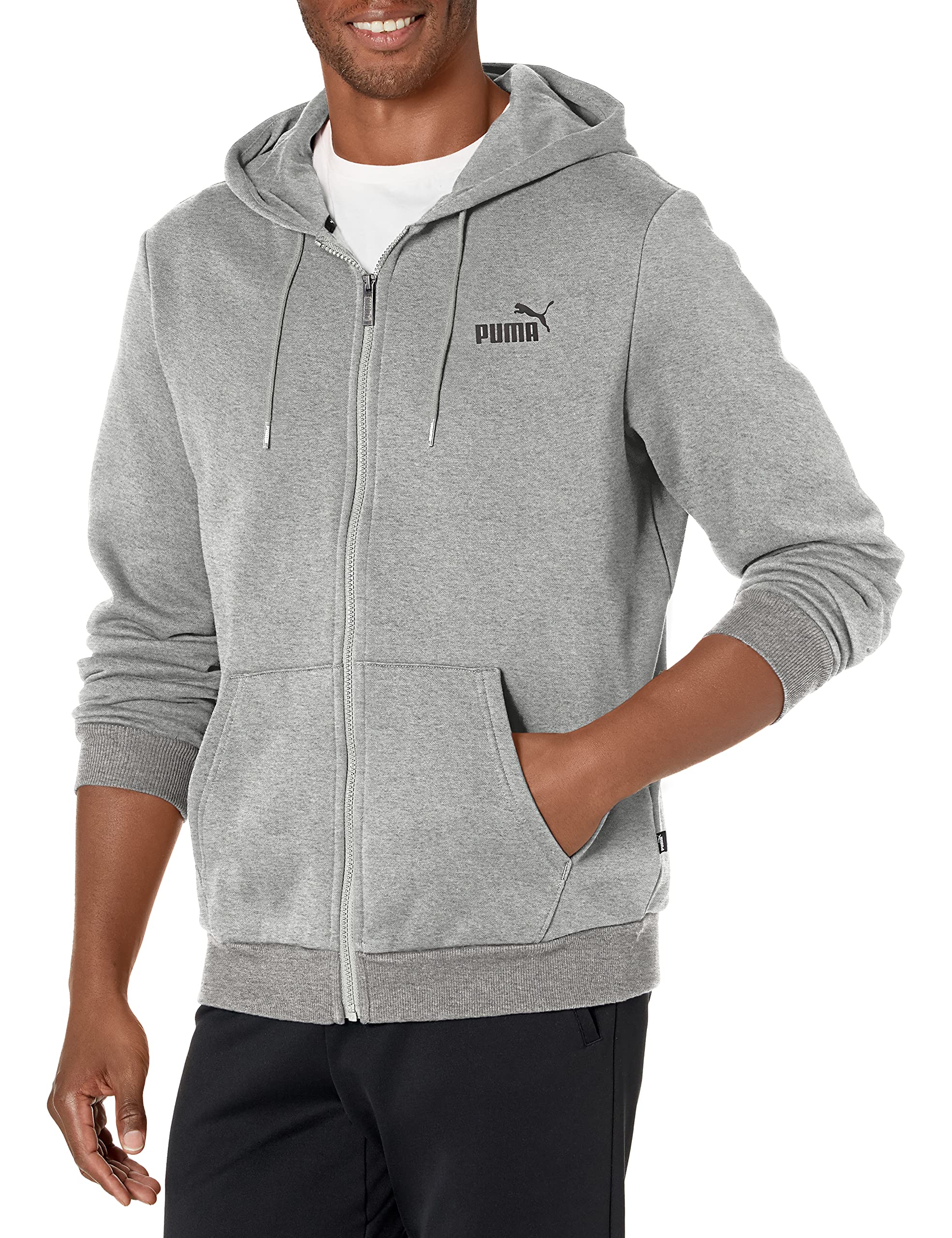 PUMA mens Essentials Full Zip Fleece Hoodie